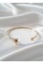 Gold Color Adjustable Tattoo Clasp Birth Month Flower Bracelet (February) - 3