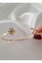 Gold Color Adjustable Tattoo Bracelet with Birth Month Flower (May)