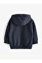 Navy Blue Zippered Hooded Baby & Kids Sweatshirt - 2