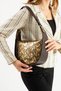 100% Genuine Leather Women's Brown Gold Hand and Shoulder Bag - Handmade Italian Style Crossbody Model - 4