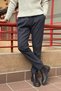 Men'S, Pleated Detail, Elastic Waistband, Regular-Fit, Winter and Spring Pants 25Inp271Duz - 5