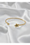 Gold Color Adjustable Tattoo Clamp-On Birth Month Flower Bracelet (December)