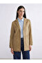 Lcw Modest Khaki Women's Suede Blazer Jacket