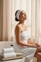 2-Piece Towel Headband Set - Premium Soft Cotton Non-Slip Spa Makeup Mask Skincare Headband (White) - 2
