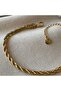 Gold Twisted Steel Bracelet – 4 mm Stylish Design Adjustable Unisex Bracelet - 2