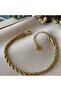 Gold Twisted Steel Bracelet – 4 mm Stylish Design Adjustable Unisex Bracelet