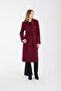 Burgundy Regular Lined Coat with Cufflink Detail - 6