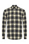 Albini Anthracite Green Plaid Flannel Buttoned Collar Tailor Fit Cotton Lumberjack Shirt