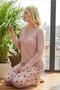 Long Sleeve Viscose Pajama Set Lace Detail Comfortable Casual Sleepwear Set - 4