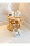 3-Piece Porcelain Spice Jar Set and 5-Piece Bamboo Lid Glass Spice Jar and Rotating Stand - 5