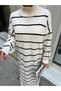 Women's Striped Long Knitwear Dress - 2