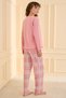 Katebush 100% Cotton Long Sleeve Women's Pink Pajama Set - 4