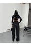 Women's High Waist Pleated Scarf Detailed Palazzo Pants - 7