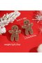 Christmas Earrings with Stone Gingerbread Man Figure - 3