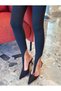 Winter High Waist Wide Belt Shaping Toe-Pin Leggings with Brushed Fleece Lightweight Shiny Pocketless Crisp Leggings - 3