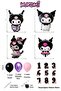 Kuromi Birthday Themed Balloon Set 1 Year Old Black Number Balloon + 4 Different Models Full + Set Balloon Bouquet - 2