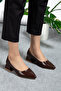 Women's Wrinkled Patent Leather Patterned (Imported Material) Light Heeled Shoes {41/42/43 Special Large Size Included} - 2