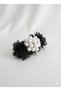 Pearl and Flower Clip Barrette - Black White Gray 3 Colors - Luxury Evening Dress Hair Accessory - 3