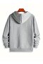 Deer Printed Hooded Fleece-Lined Sweatshirt - 2