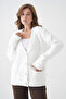 Women's V-Neck Button Closure Wool Blend Fleece-Lined Oversized Knitwear Cardigan 8641Sw - 3
