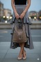 *Soft Faux Leather Dark Mink Women's Bag Suitable for Hand Shoulder and Back Use 34*39 cm - 5