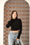 Women's Black Fingerless Knitwear - 4