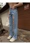 Bear Jeans Pants Lace Trim Straight / Regular Fit High Waist 100% Cotton - 2