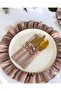 4-Piece Sienna Ruffled Linen 3-Compartment Cutlery Case