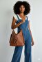 *Soft Faux Leather Tan Color Suitable for Hand Shoulder and Back Use Women's Bag 34*39 cm - 4