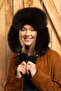 قبعة شتوية من الجلد الطبيعي Ushanka للنساء - 2