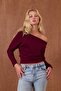 Women's One Shoulder Elastic Waist Long Sleeve Blouse - 5