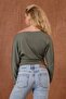 Women's One Shoulder Elastic Waist Long Sleeve Blouse - 5