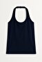 2 Pieces Cotton Blend Halter Neck Tank Top T-Shirt - 8