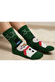 2 Pack Christmas Themed Cotton Socks Standard Size Teddy Bear & Snowman - 3