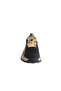 Men's Lace-Up Black Leather Casual Sneaker Shoes with Beige Pattern on Top - 4
