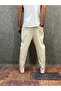 Buy Stretch Fabric Cream Baggy Pants with Elastic Waist - 2