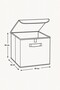 Gray Striped Lid Office Bedroom Toy Towel Storage Box Organizer 30X30X30 - 4