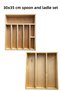30X35 cm Multi-Compartment Wooden Spoon and Ladle Holder Set - Drawer Organizer - Wooden Organizer - 2