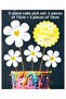 Daisy Themed 32 Piece Giant Set Birthday Banner Cake Toothpick and Cupcake Topper - 3