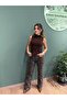 100% Cotton Leopard Straight Jean Brown
