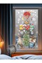 New Year's Glass Decorations - Deer and Balloon Themed Sticker 77X29 - 2