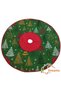 Green Pine Tree Patterned Foot Rug, Christmas Tree Skirt, New Year's Pine Tree Skirt Washable - 3