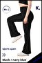Women's Leggings Pants Lycra High Waist Gathering Fabric Black/Navy Blue Stripe Detailed with Pockets 1042 - 5