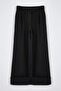 Siyah Wide Leg/Geniş Paça Yüksek Bel Dokuma  Pantolon TWOAW23PL00302 - 5