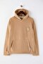 Beige Oversized /Wide Cut Fleece Thick Embroidered Sweatshirt Tmnaw26Sw00029 - 5