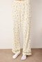 Sarı %100 Pamuklu Çiçekli Biyeli Örme Pijama Takımı THMAW25PT00202 - 3