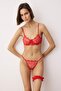 Red Lace Leg Band Rope Strap Capless Knitted Underwear Set Thmss24Cc00023 - 2