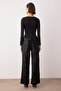 Siyah Wide Leg/Geniş Paça Örme Payet Şık/Gece Pantolon TPRAW26PL00005 - 4