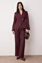 Plum Double-Breasted Closure Blazer Jacket Trousers Woven Top - Bottom Set TWOAW26AU00145 - 2