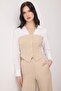 Beige Shirt Detailed Buttoned Woven Bottom - Top Set Twoaw26Au00144 - 2